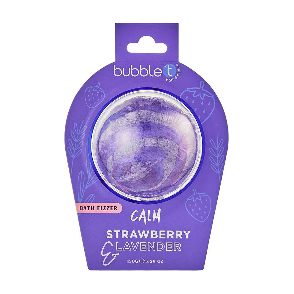 Бомбочка для ванни Bubble T Bath Fizzer Calm Strawberry &amp; Lavender, 150 г