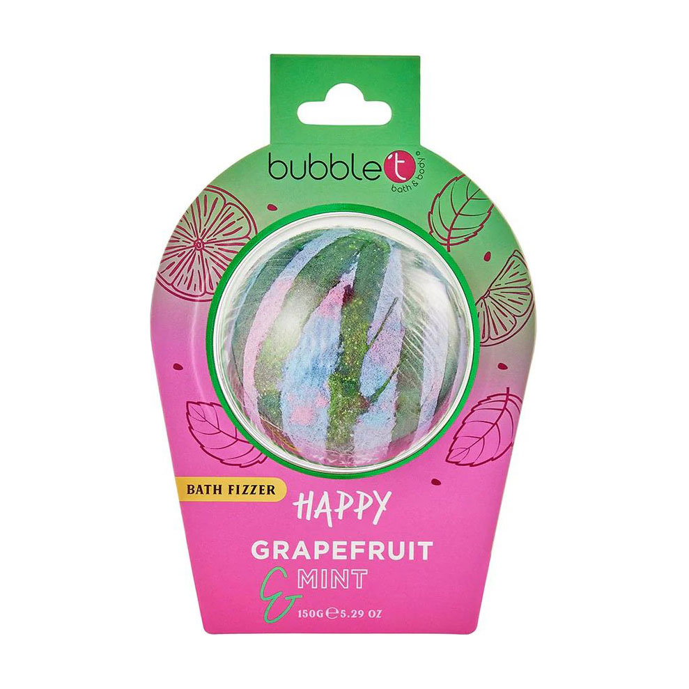Бомбочка для ванни Bubble T Bath Fizzer Happy Grapefruit &amp; Mint, 150 г