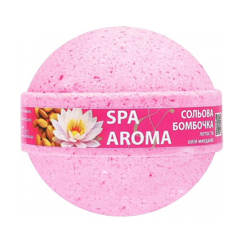 Сольова бомбочка для ванн Bioton Cosmetics Spa &amp; Aroma Bath Bomb Лотос та олія мигдалю, 75 г